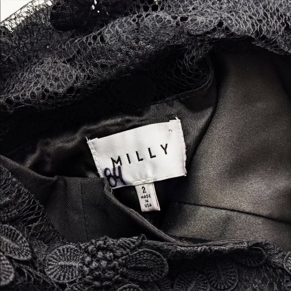 NEW Milly Mari Floral Appliqué Sheath Dress Black - Picture 5 of 6